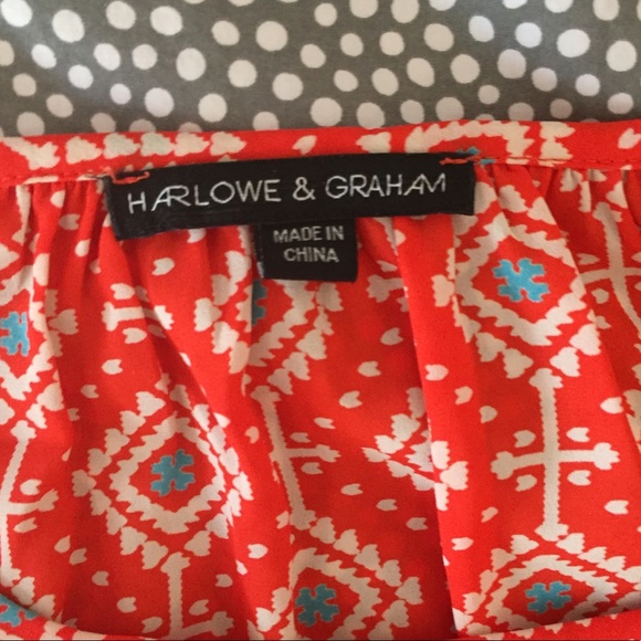 Orange pattern cold shoulder top - Picture 2 of 2